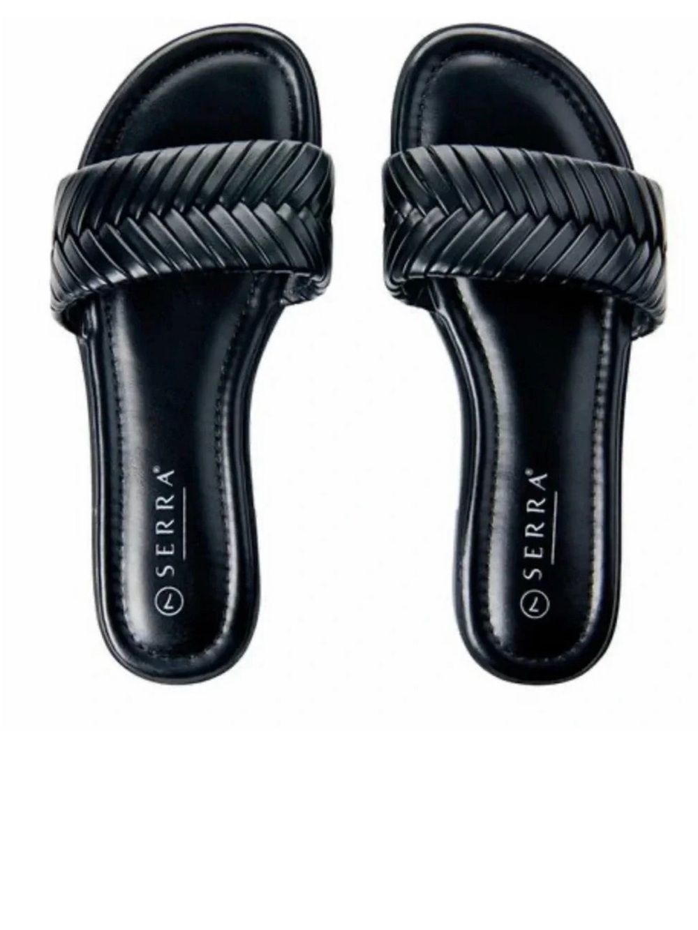 SERRA Black Braided Slide Sandals